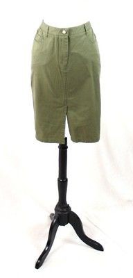 Trendy BCBG MAXAZRIA JEANS Olive Army Green Chino PENCIL Dress SKIRT M 