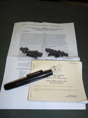 TRIJICON ACOG PVQ 31A AND PVQ 31B OPERATORS MANUAL AND LENS PEN (648)