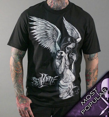 AUTHENTIC SULLEN CLOTHING FALLEN ANGEL PUNK GOTH TATTOO SCENE SKULL 