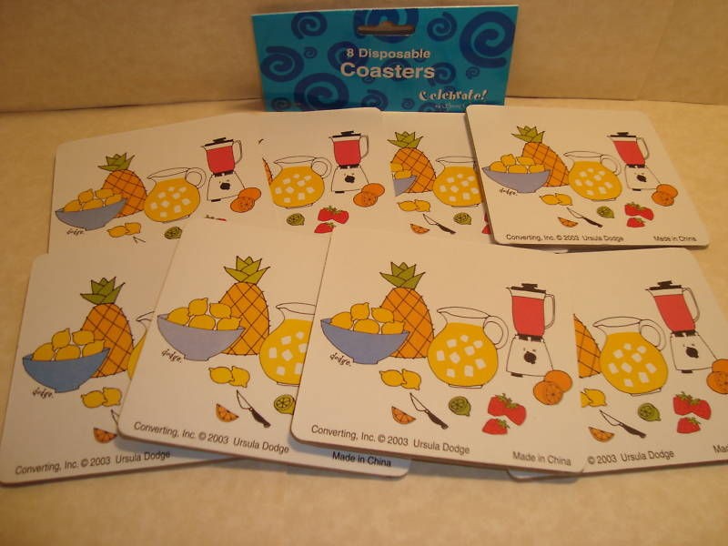 ursula dodge disposable tropical drink design coasters 