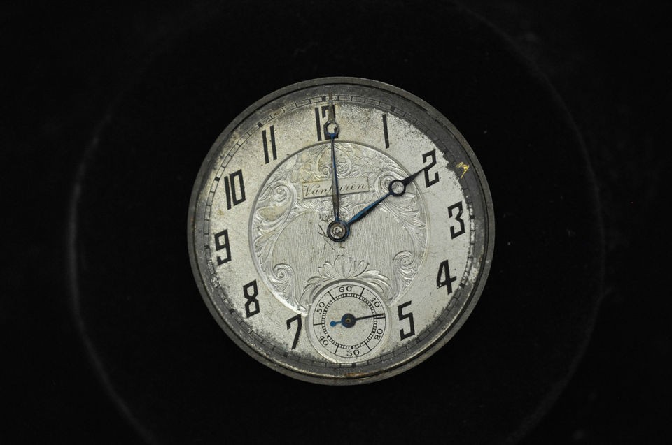 vintage 39mm swiss van buren open face pocket watch movement