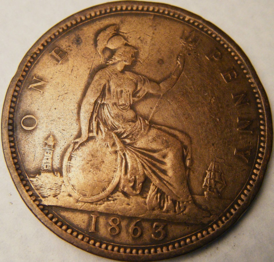   BRITAIN PENNY VF, DETAILS  KM 749.2 BRONZE FREE USA SHIPPING VICTORIA