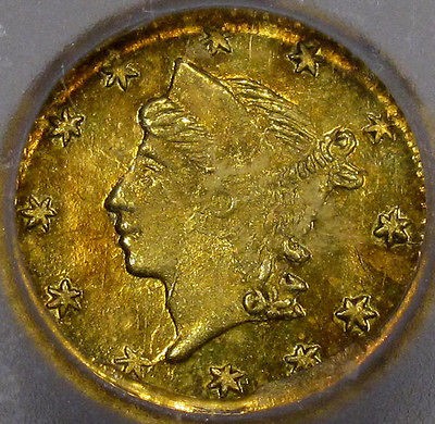   25c California Gold Piece ICG AU 58 Prooflike Fields, Very NICE