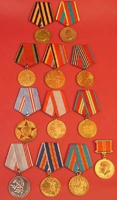   12pc ORIGINAL Army USSR Military & Civilian Medals BARGAIN LOT