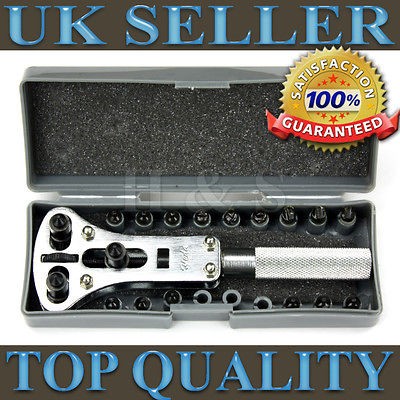 High Quality Watch Back Case Opener Screw Wrench Repair Tool Kit Cover 