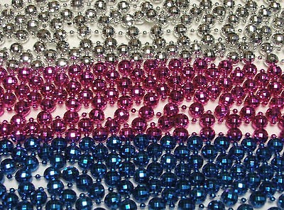 48 huge mardi gras disco ball beads silver hotpink blue