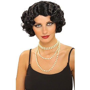 black flapper wig roaring 20s gangster