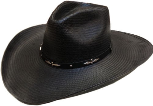 Resistol Western Boot Hill Black Straw Cowboy Hat