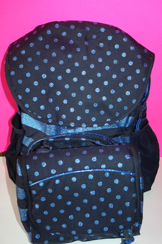 GAP KIDS MIX PRINT SENIOR BACKPACK & LUNCH BOX BAG BLUE SPARKLY DOTS 