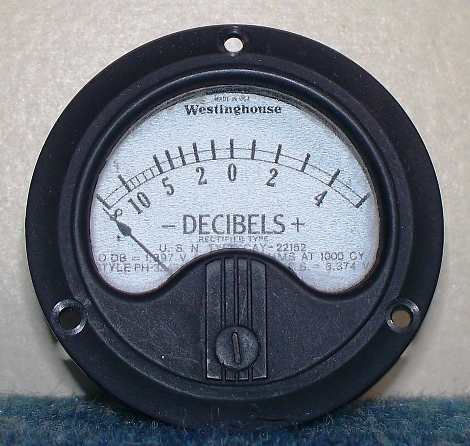 WESTINGHOUSE DECIBELS U.S.N. TYPE CAY RECTIFIER TYPE ∞ to 0 to 5