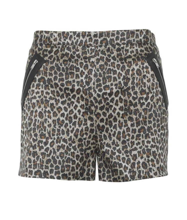 LIPSY SHORTS LEOPARD PRINT SHORTS FRONT ZIP UNIQUE NEW SEASON 8 10 