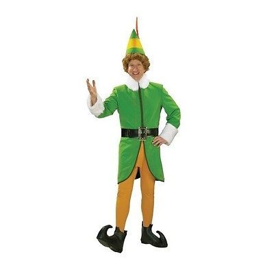 Ru25540lg Buddy The Elf Dlx Adult Large Velvet Jacket Tights Belt Hat 