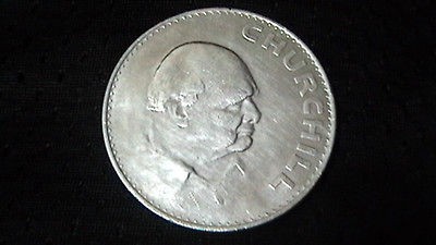 CHURCHILL 1965 COMMEMORATIVE CROWN (5 SHILLINGS) COIN   SCARCE   XF