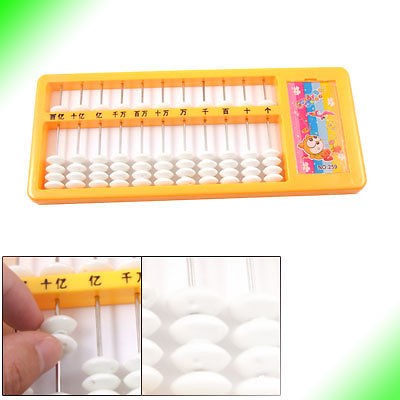   Detail Orange Frame 11 Rods Japanese Soroban Abacus Counting Tool