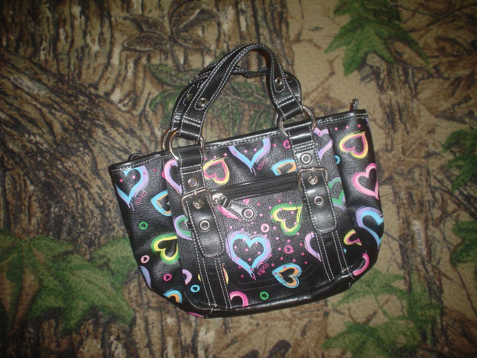 xoxo accessories black vinyl handbag pocketbook purse  7 99 