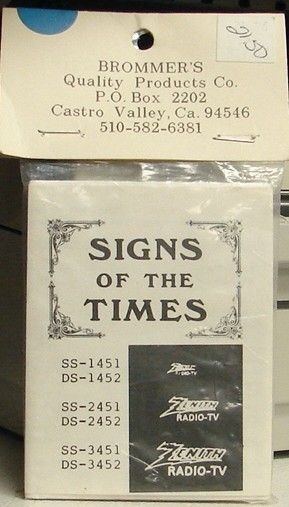   Quality Products Signs of the Times Zenith Radio TV Neon Sign Kit