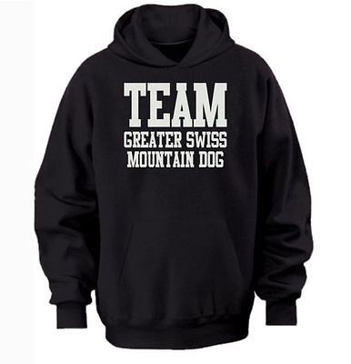 TEAM GREATER SWISS MOUNTAIN DOG HOODIE warm cozy top   dog and puppy 