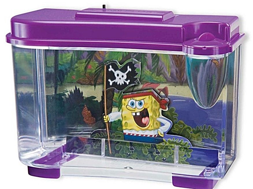   Plax 3 D Spongebob Pirate 0 75 Gallon Aquarium Fish Tank Kit