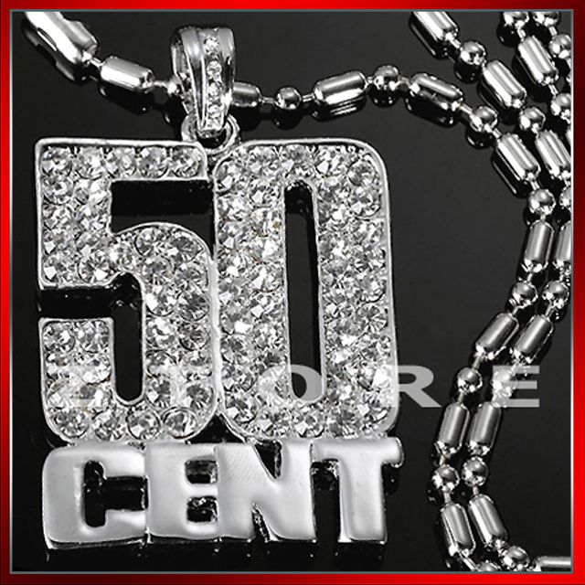 50 CENT★CZ Pendant Chain Necklace★ICED OUT★BLING★PDC50