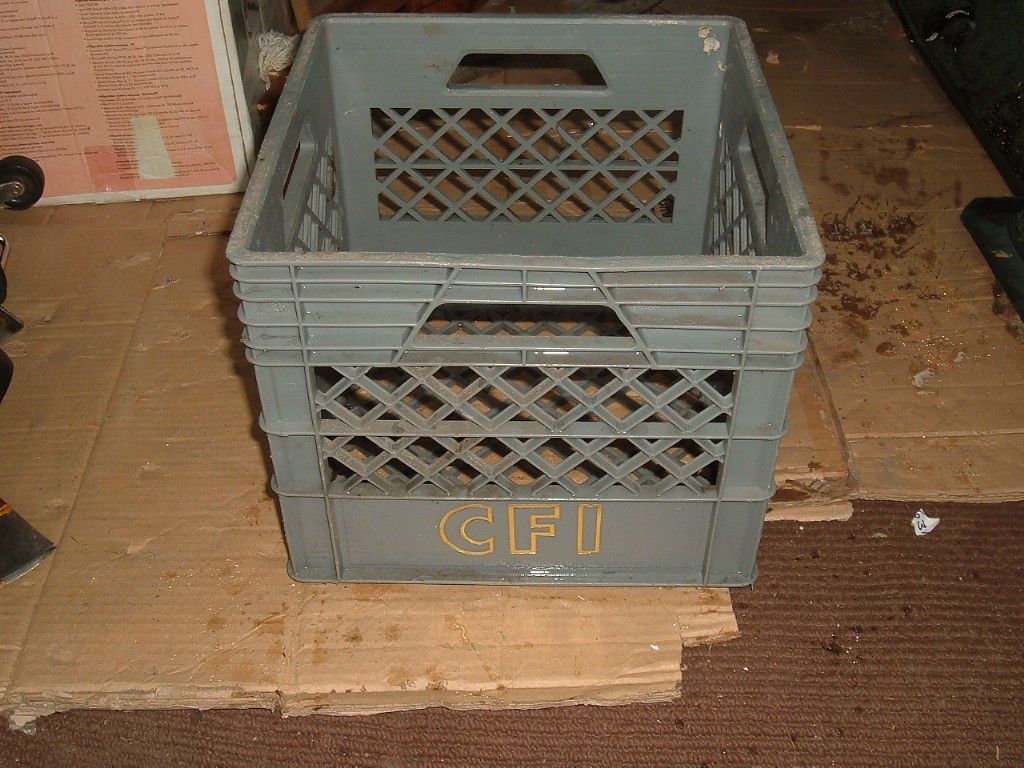 vtg dairy milk crate container plastic storage tote