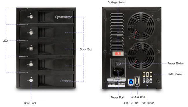 Sarotech Cybernetor C5 US3 N 5BAY RAID Enclosure