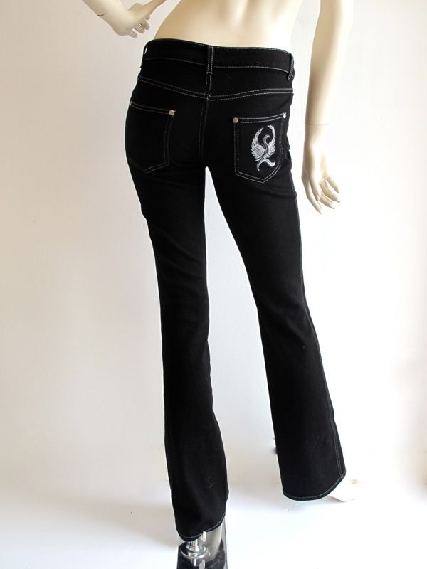 Alexander McQueen Logo Black Jeans Denim UK 8 US S6