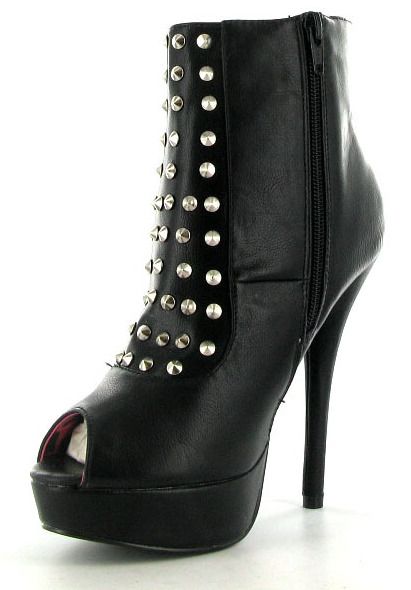 Abbey Dawn Pretty Please Black Skulls Hi New Platform Booties Shoes 