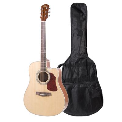 Kalos 41 Natural Wood Acoustic Electric Cutaway Guitar