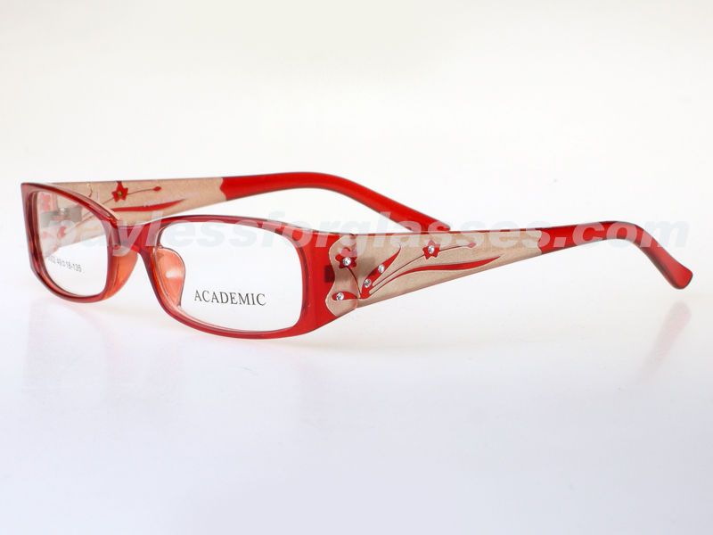 Academic 3002 RX Prescription Frames Red Frosted Stones