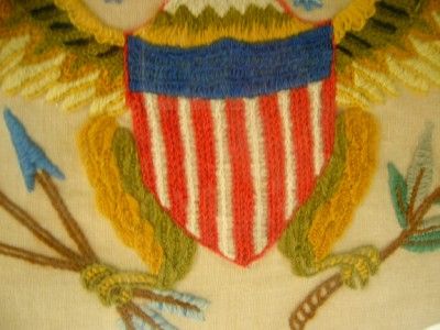   Eagle Needlework Sampler Exitus ACTA Probat End Justifies Means