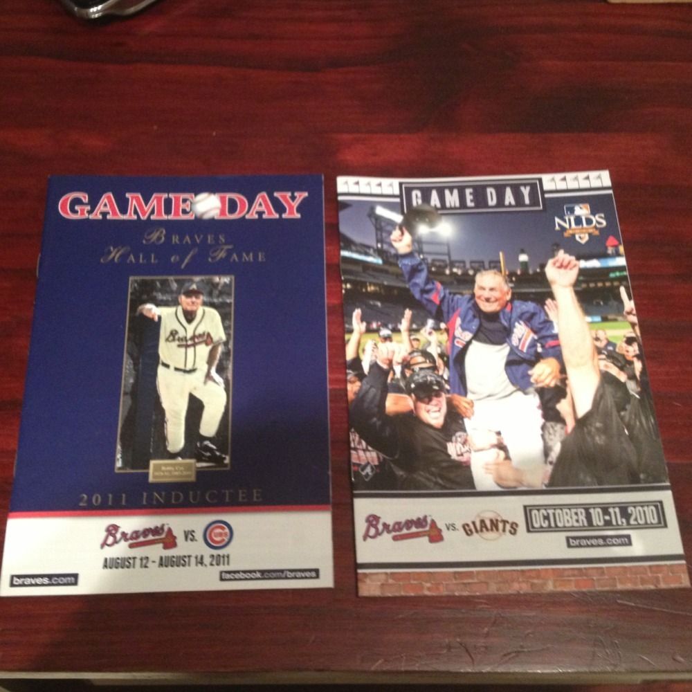 Bobby Cox Atlanta Braves Gameday Programs Excellent Condition SGA 