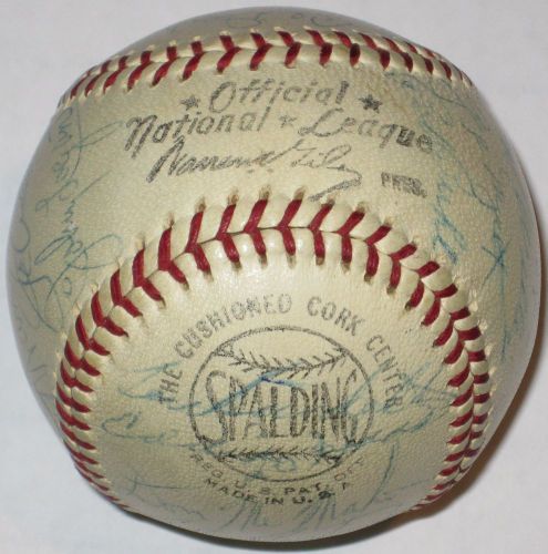 Hank Aaron 1960 Braves Team Autograph Baseball JSA LOA