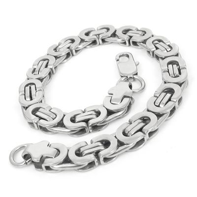 Mens Silver Stainless Steel Bracelet Bangle Charm Link