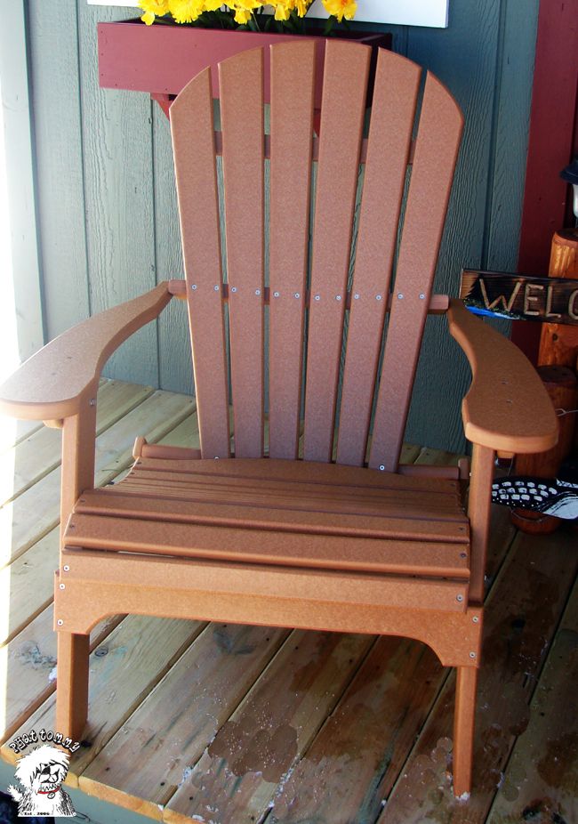   Folding Adirondack Chair Recycled Poly Outdoor Furniture Tan