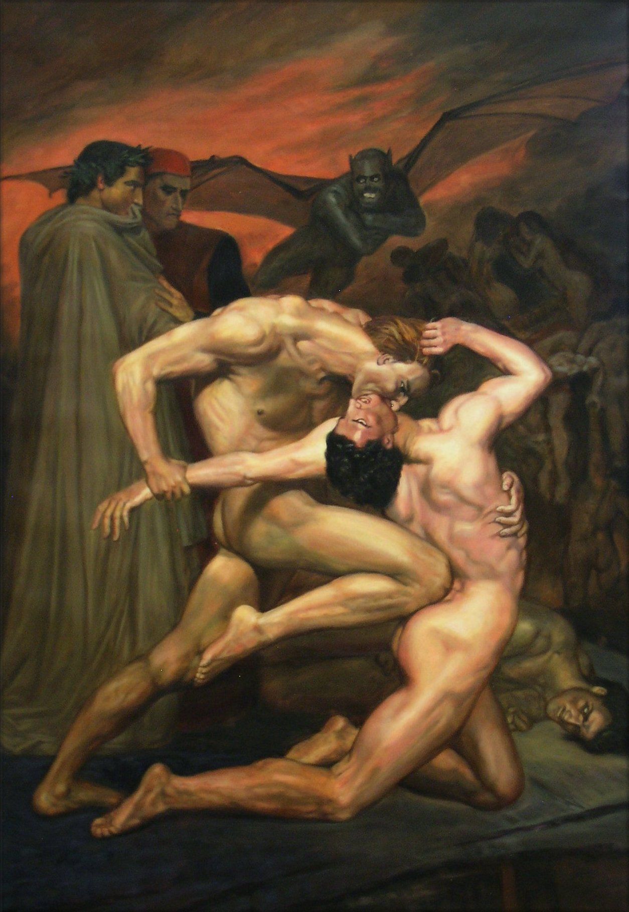 Oil Painting Repro Bouguereau Dante Virgilio No Inferno