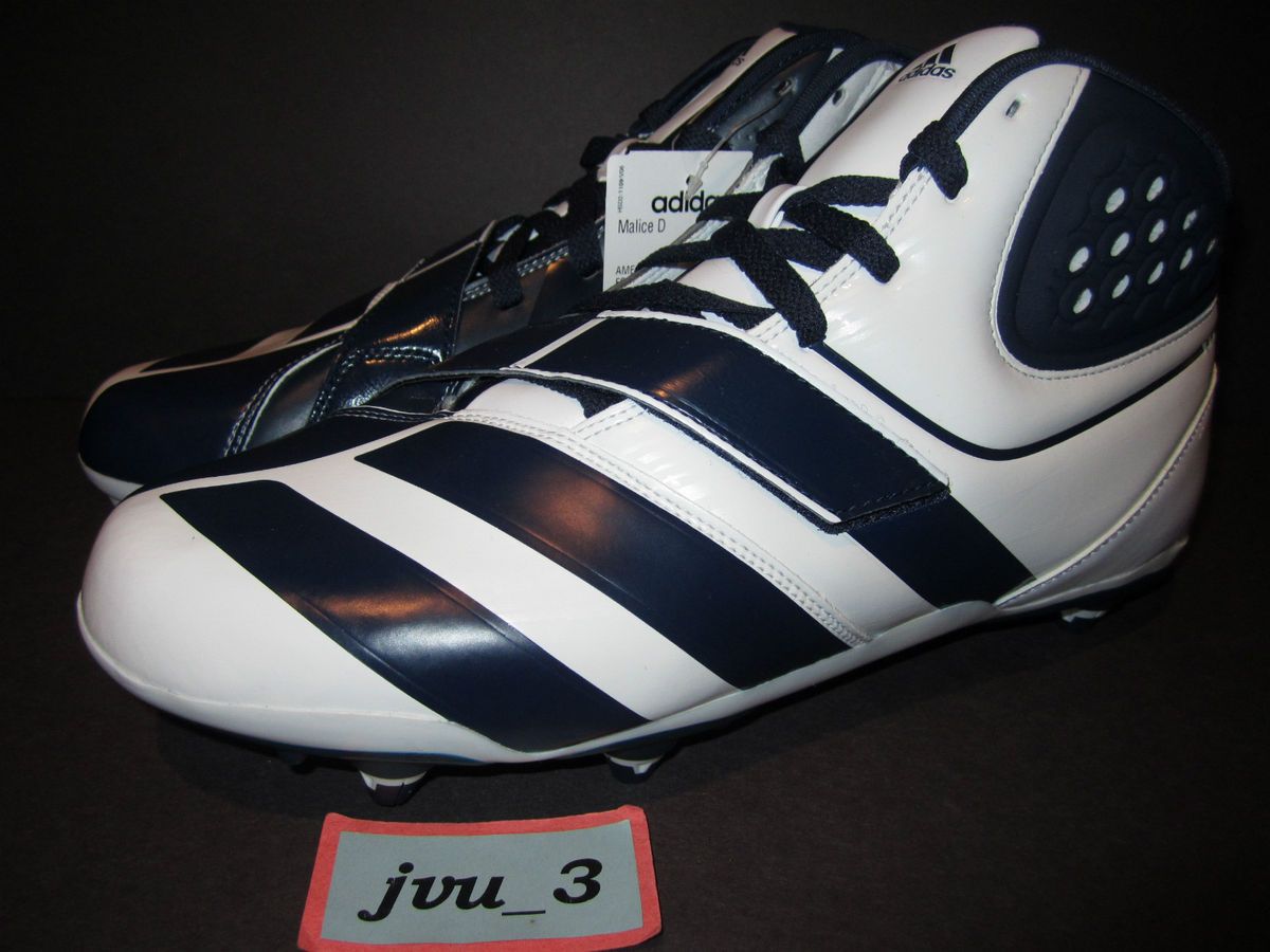 Adidas Malice D Football Cleats Sz 12 DS White Collegiate Navy 2011 