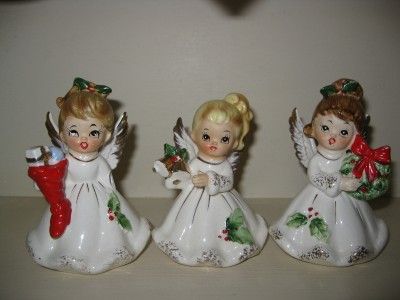 Adorable Vintage Christmas Set of 3 Josef Originals Angel Figurines 