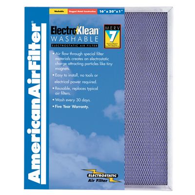 Washable Electrostatic Air Furnace Filter 15x20x1 A C