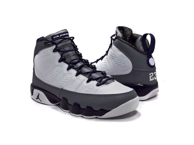 Girls Air Jordan 9 GS White Imperial Purple Cool Grey 537736 109 