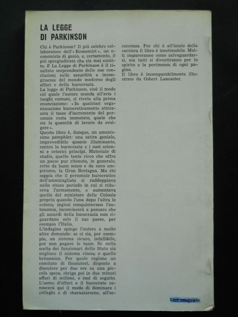 1959 Satira Geniale La Legge Di Parkinson Ovvero 1