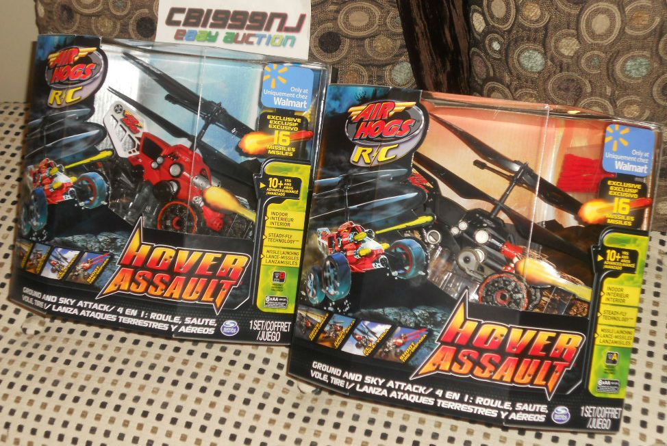   RC AIR HOGS HOVER ASSAULT ★ RED BLACK RADIO CONTROL HELICOPTER CAR R