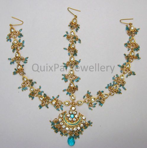 Jodha Akbar Bollywood Kundan Matha Patti 811 Turquoise