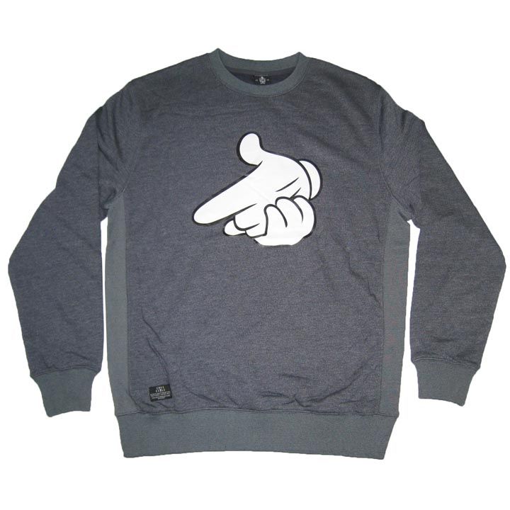 Crooks and Castles The Air Guns Crewneck Sweatshirt in Navy Speckle Sz 