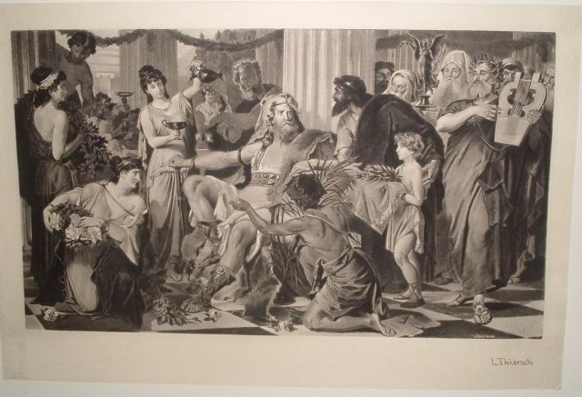 Thierscho Etching 1888 Alaric Goth Conqueror Athens