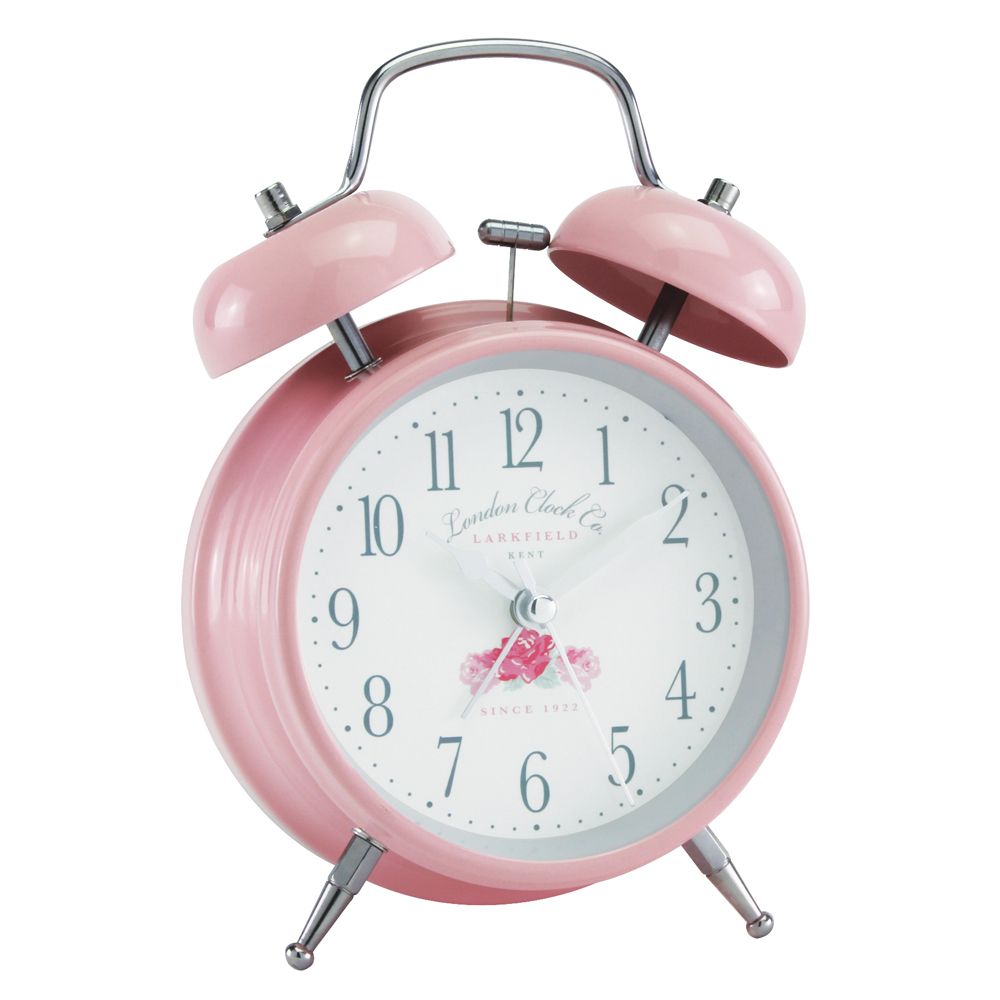 Hometime Novelty Silver Butterfly Double Bell Alarm Clock 5181s