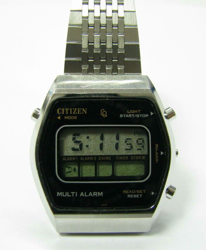 Vintage Citizen Multi Alarm Digital Watch Quartz Japan GN 4 s 