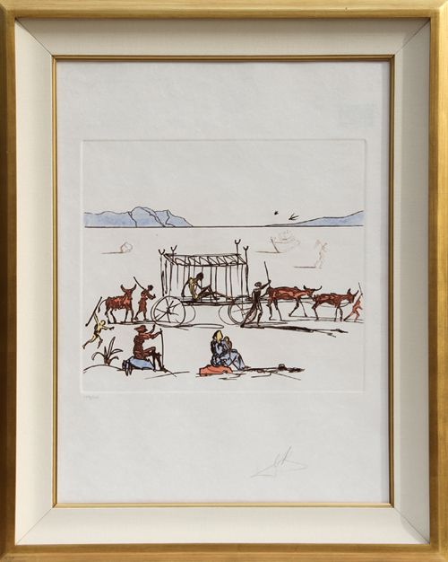 salvador dali judgment don quixote framed etching