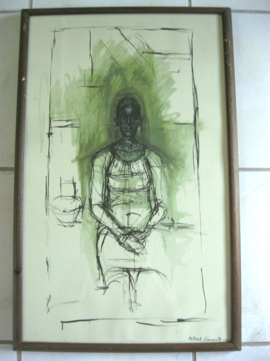 Vintage Mid century Alberto Giacometti Caroline Print 1965 Framed