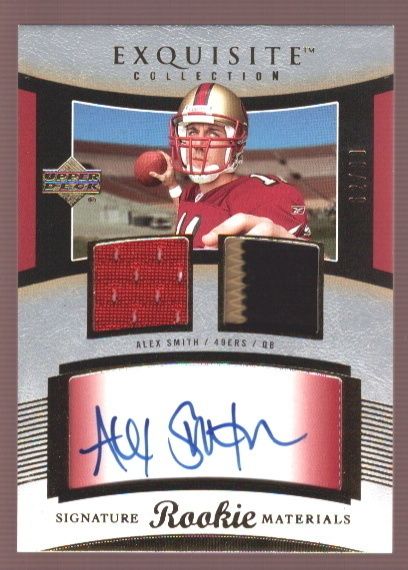 ALEX SMITH 99 MINT EXQUISITE ROOKIE AUTO LOGO PATCH 3 COLOR RC SP 2005 