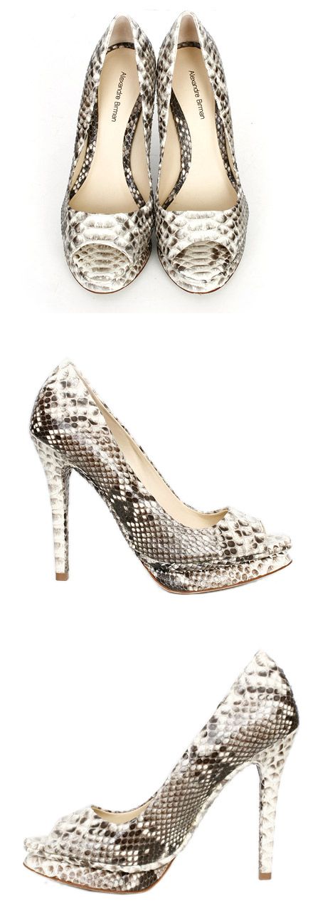 21360 Auth Alexander Birman Snake Skin Peep Toe Pumps 9